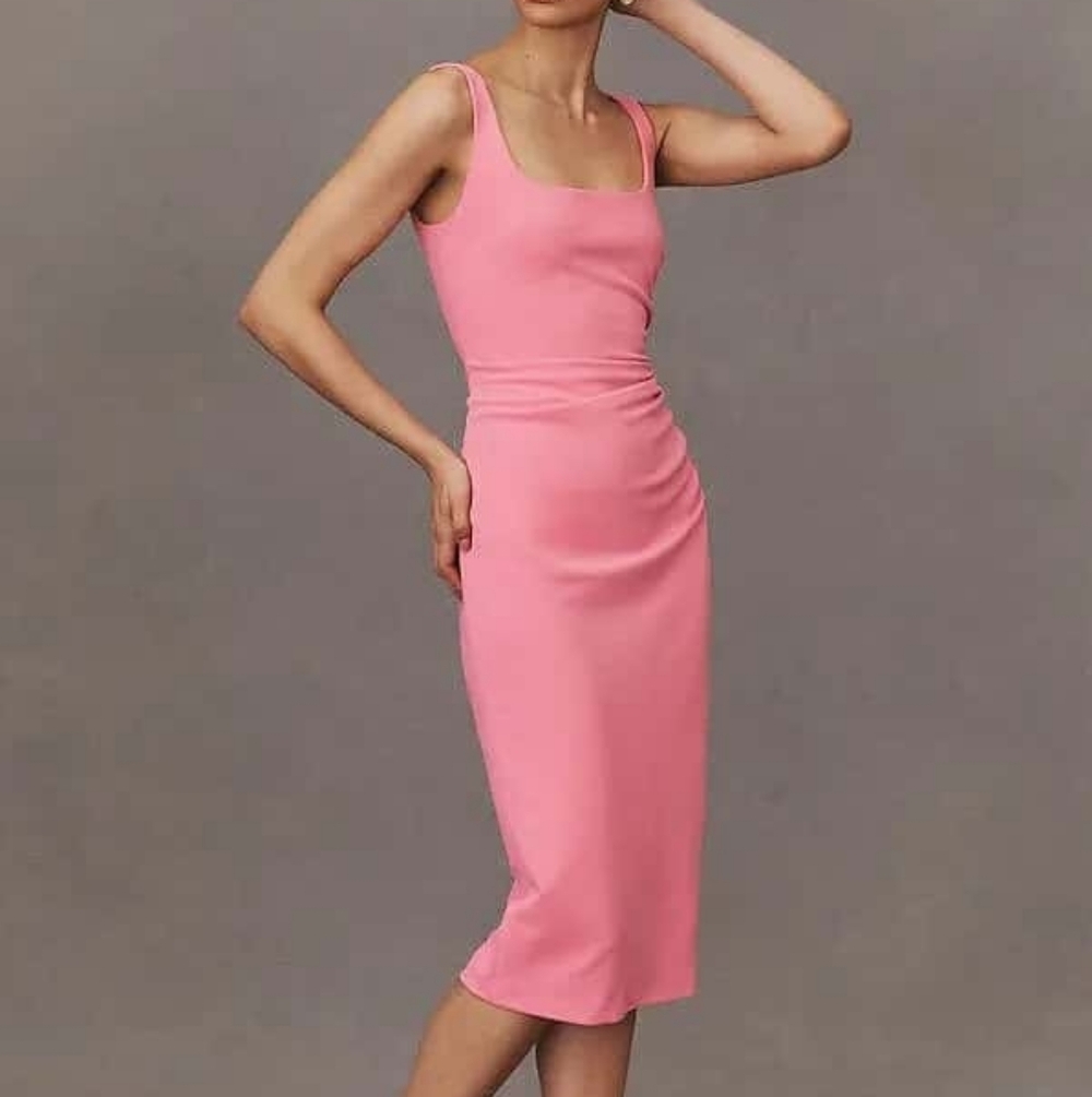BHLDN Coral Midi Dress